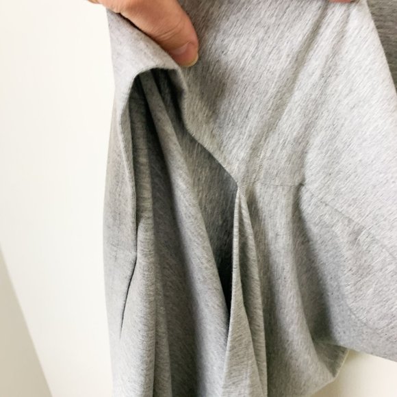 THEORY Shirred Maxi Dress Ranmire Knit Gray Large - Picture 6 of 8